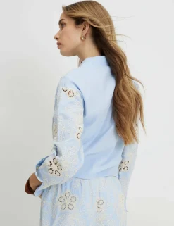 Cotton Blend Embroidered Shirt