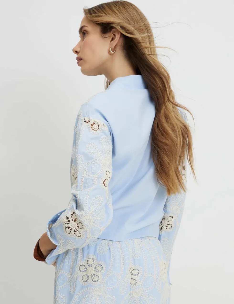 Cotton Blend Embroidered Shirt