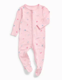 Cotton Blend Fairy Bunny Zip Sleepsuit (7lbs-3 Yrs)