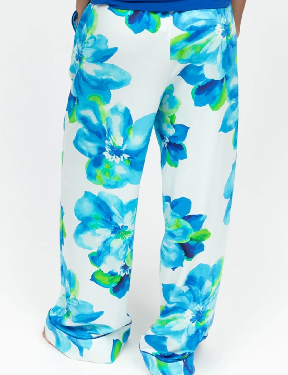 Cotton Blend Floral Wide Leg Pyjama Bottoms