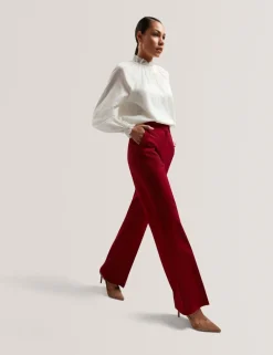 Cotton Blend Gathered Ruffle Blouse