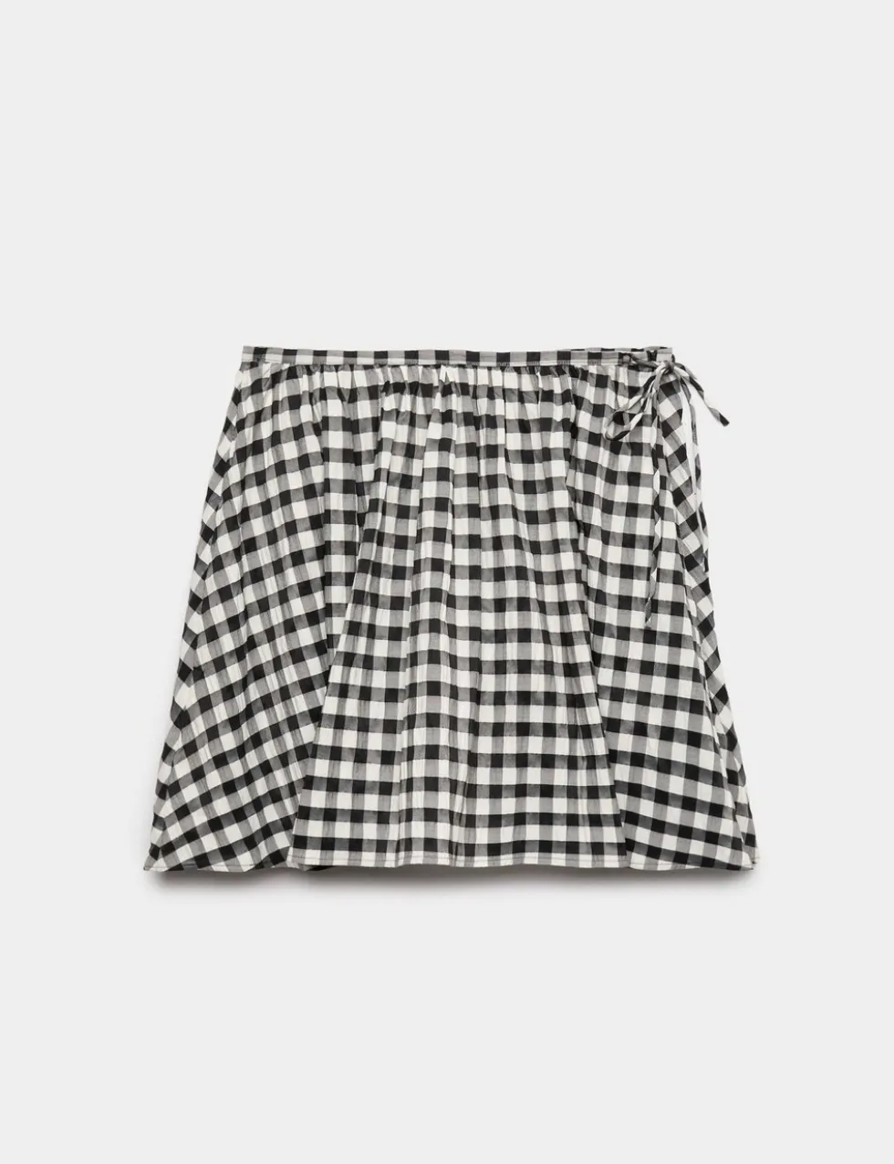 Cotton Blend Gingham Mini Circle Skirt