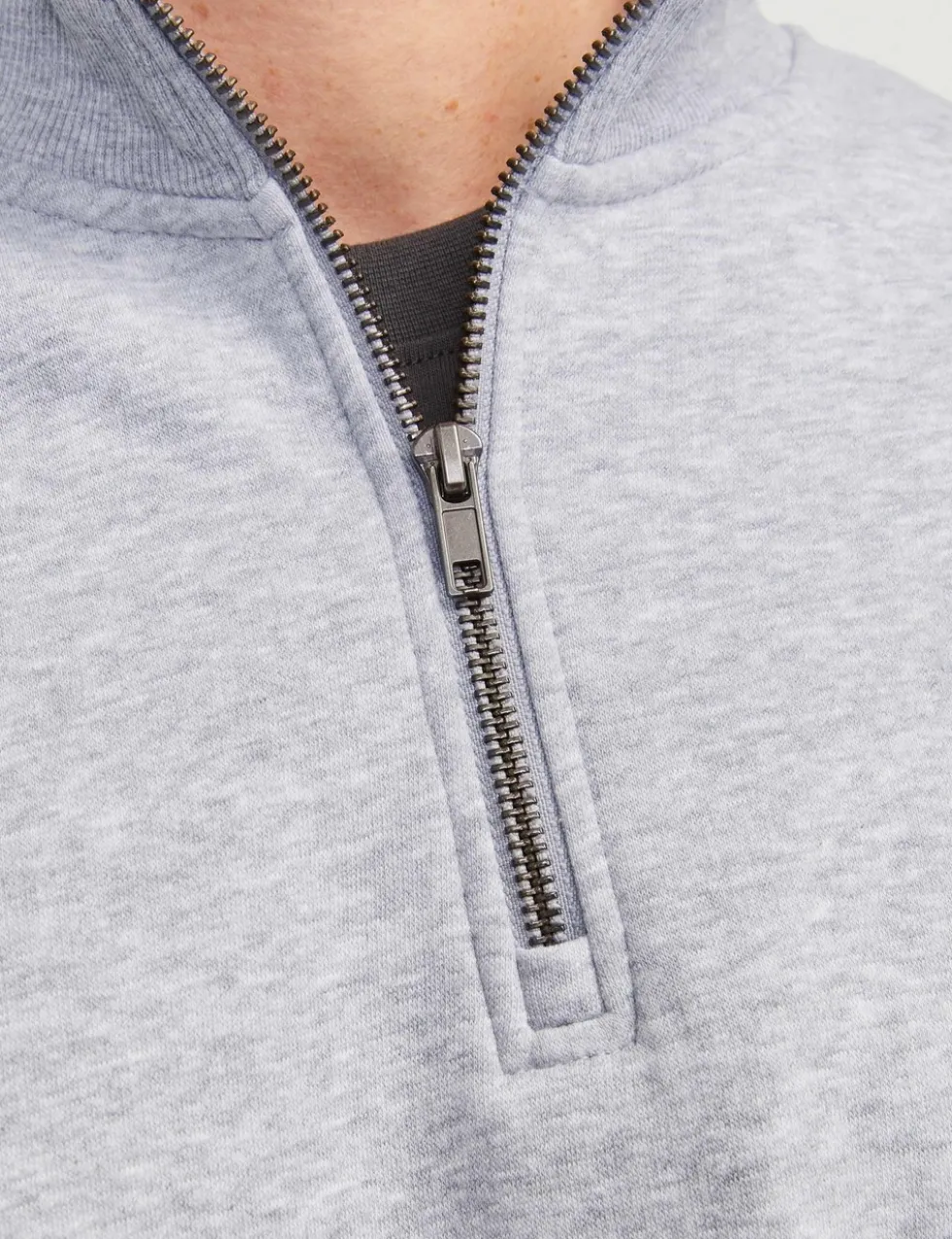 Cotton Blend Half Zip Sweatshirt