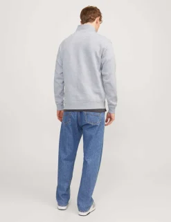 Cotton Blend Half Zip Sweatshirt
