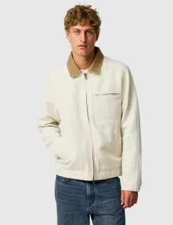 Cotton Blend Harrington Jacket