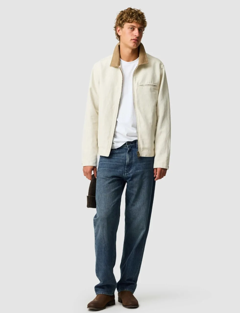 Cotton Blend Harrington Jacket