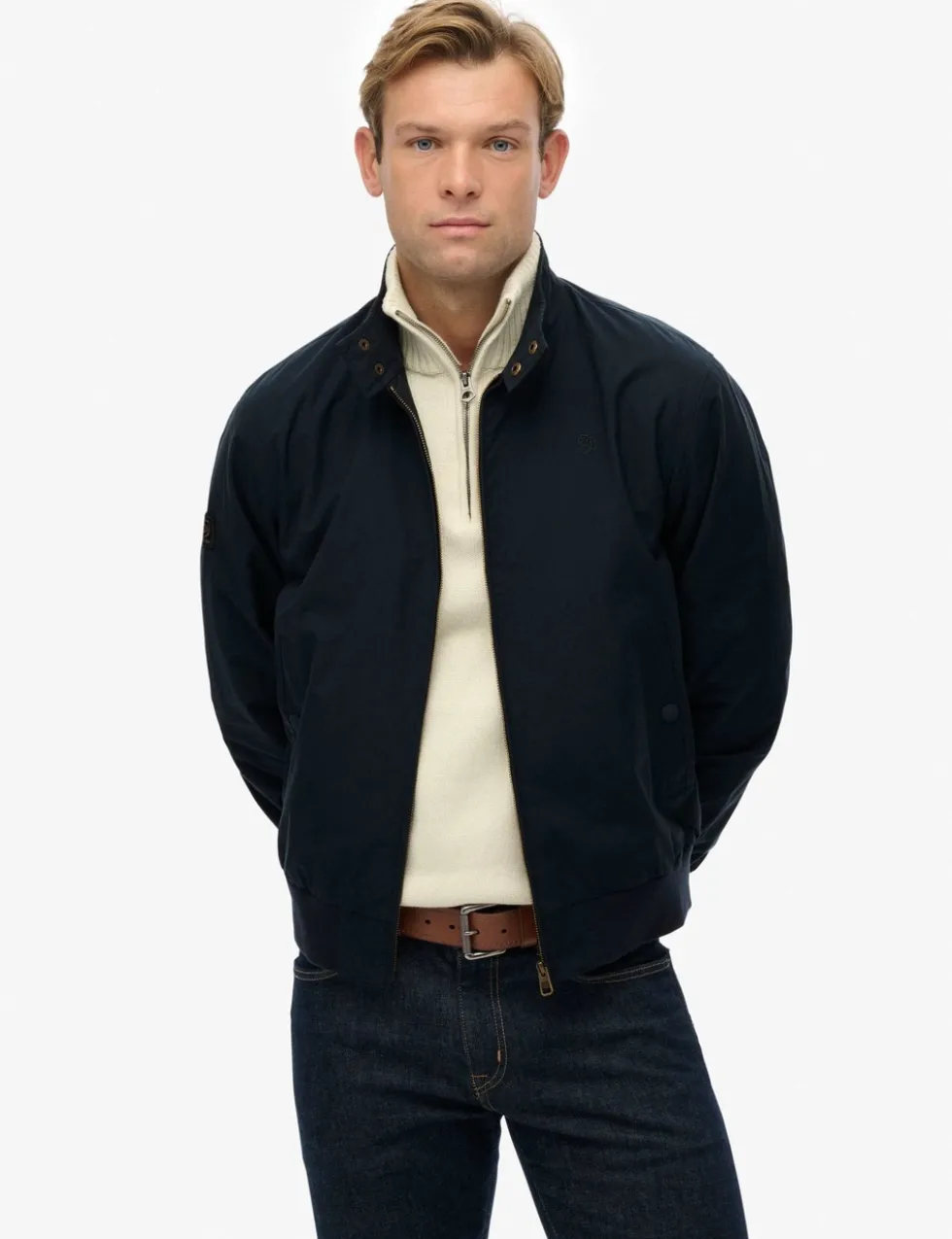 Cotton Blend Harrington Jacket
