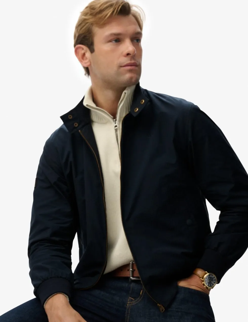 Cotton Blend Harrington Jacket