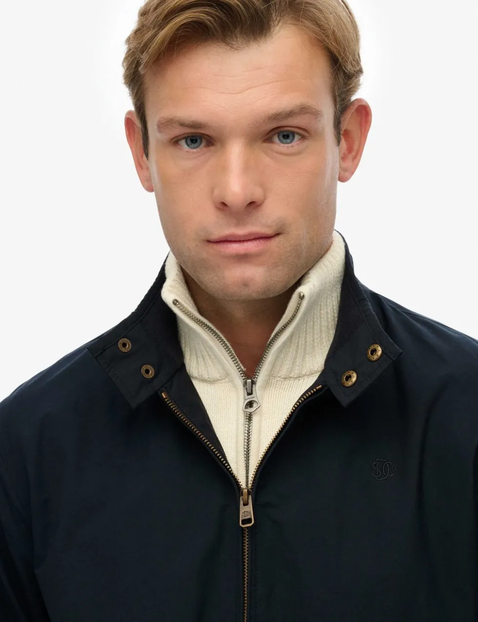 Cotton Blend Harrington Jacket
