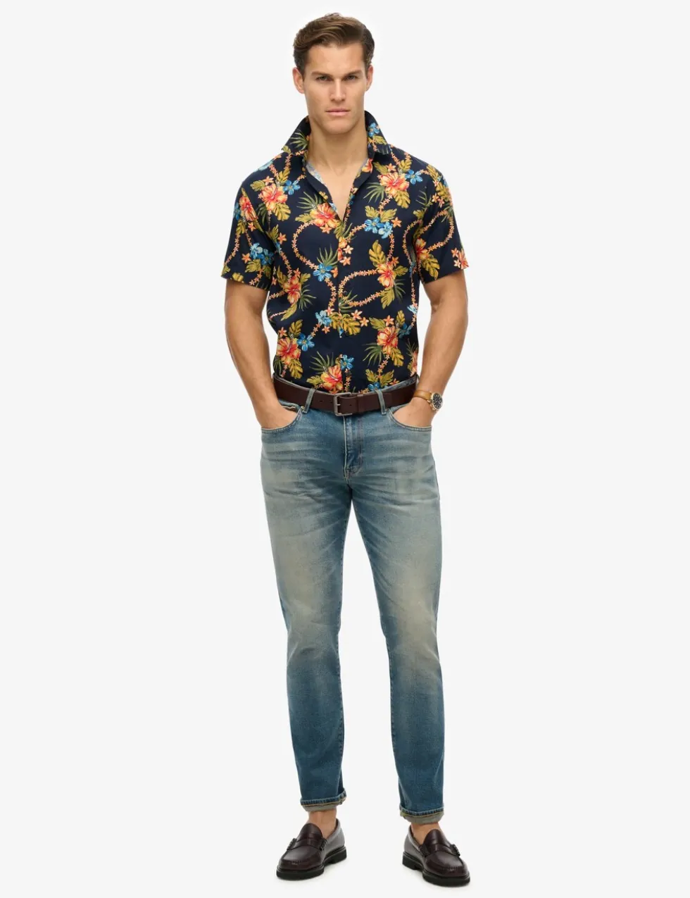 Cotton Blend Hawaiian Shirt