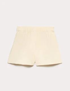 Cotton Blend High Waisted Shorts