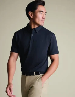 Cotton Blend Jersey Polo Shirt