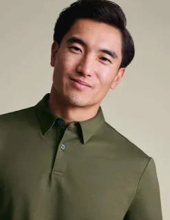 Cotton Blend Jersey Polo Shirt