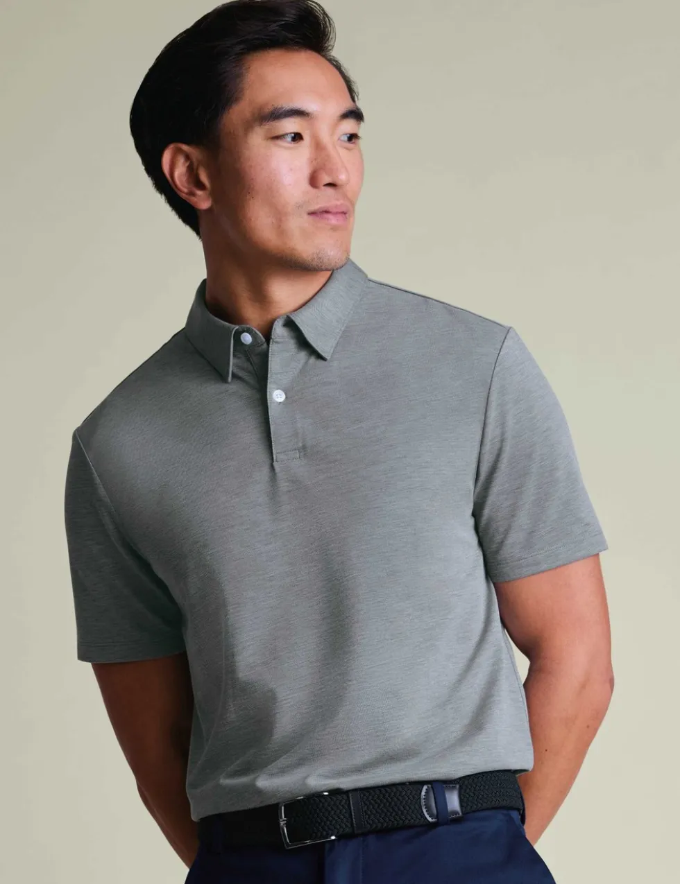 Cotton Blend Jersey Polo Shirt