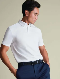 Cotton Blend Jersey Polo Shirt