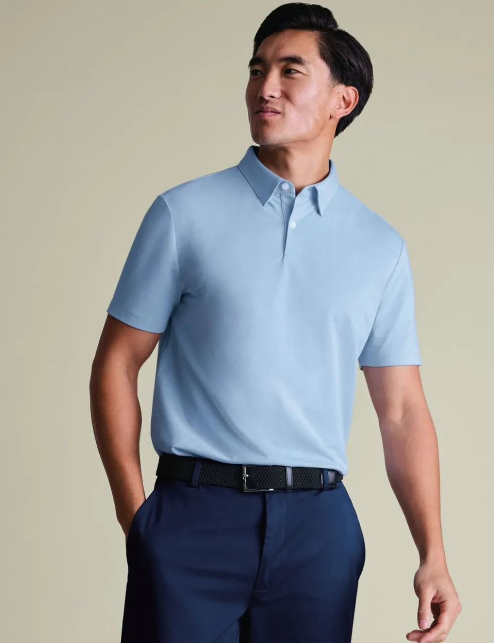Cotton Blend Jersey Polo Shirt