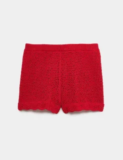 Cotton Blend Knitted Beach Shorts
