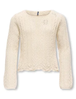 Cotton Blend Knitted Open Stitch Jumper (7-14 Yrs)
