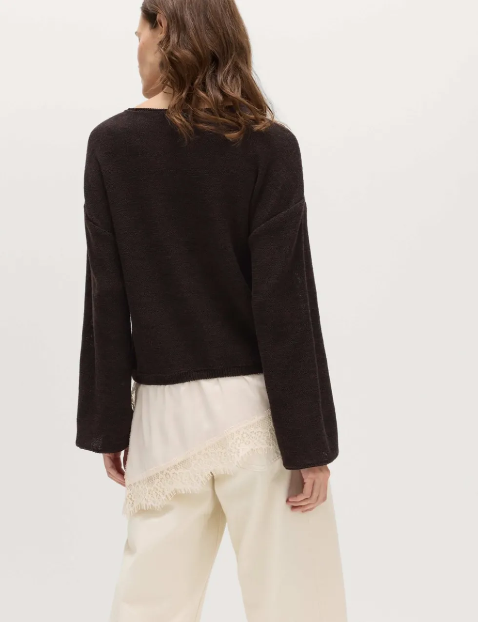 Cotton Blend Lace Detail Jumper
