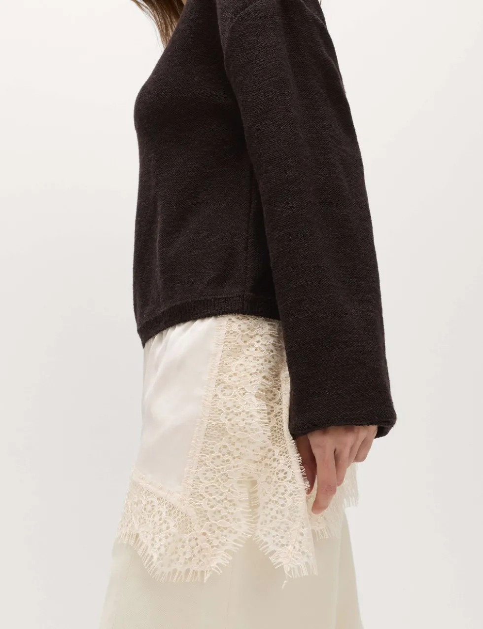 Cotton Blend Lace Detail Jumper