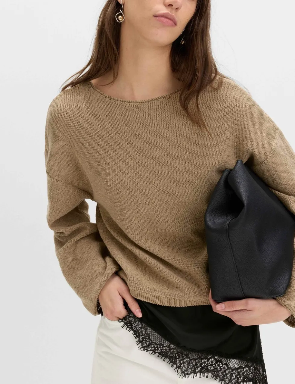 Cotton Blend Lace Detail Jumper