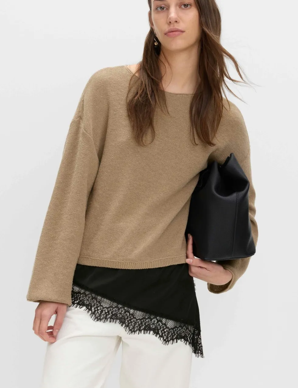 Cotton Blend Lace Detail Jumper