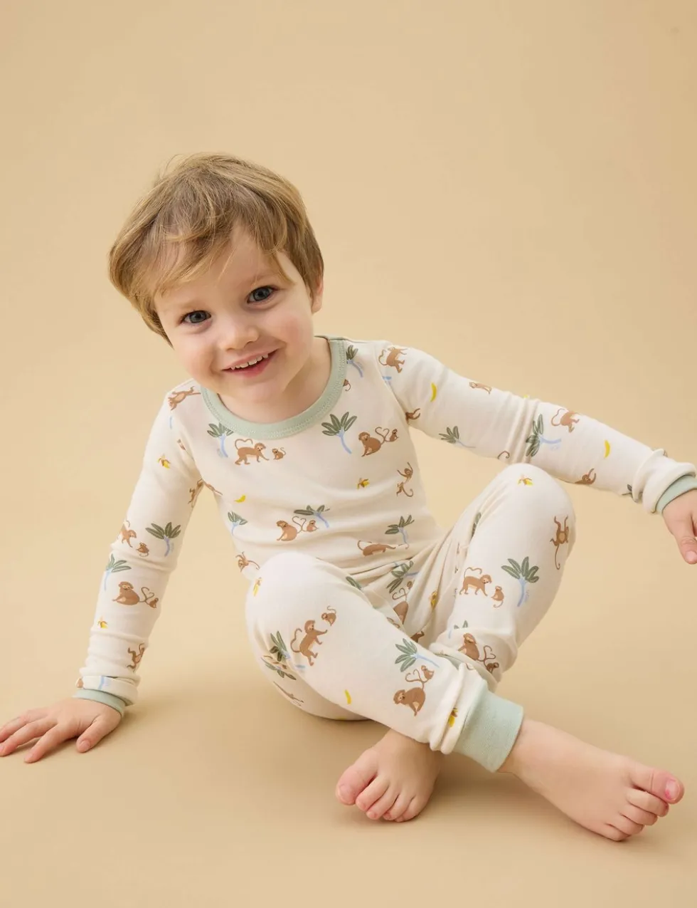 Cotton Blend Monkey Pyjamas (0-6 Yrs)