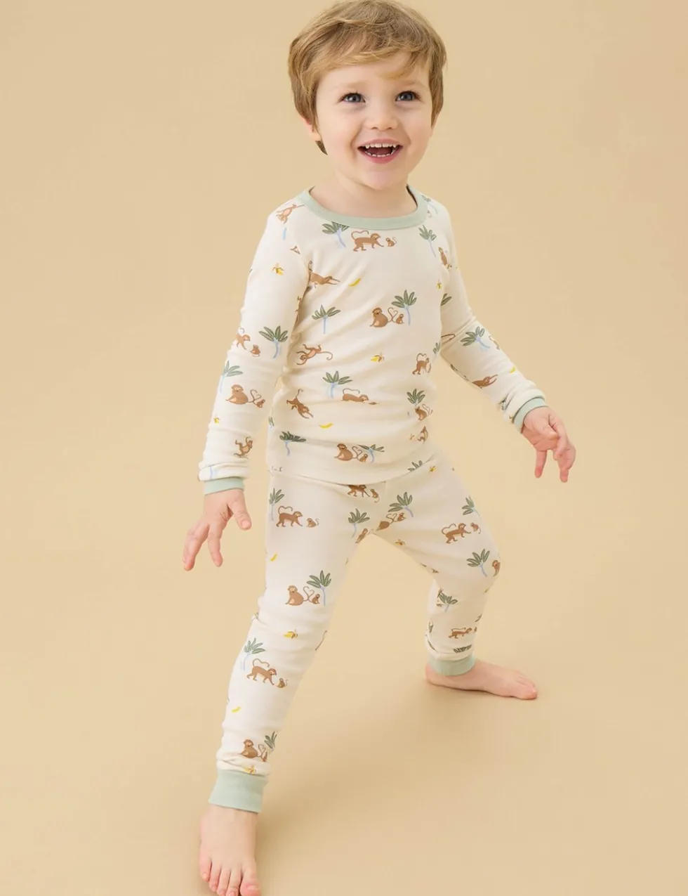 Cotton Blend Monkey Pyjamas (0-6 Yrs)