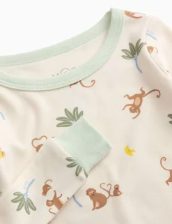 Cotton Blend Monkey Pyjamas (0-6 Yrs)