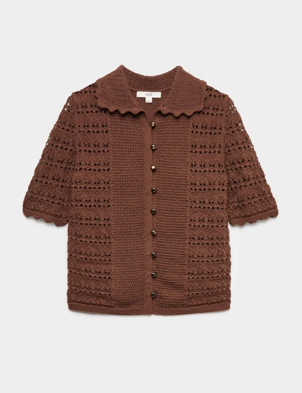 Cotton Blend Open Stitch Cardigan