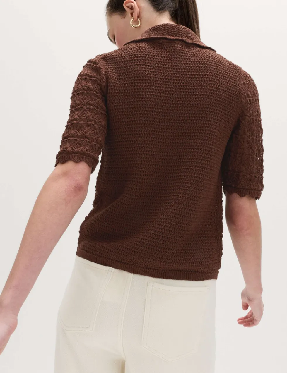 Cotton Blend Open Stitch Cardigan