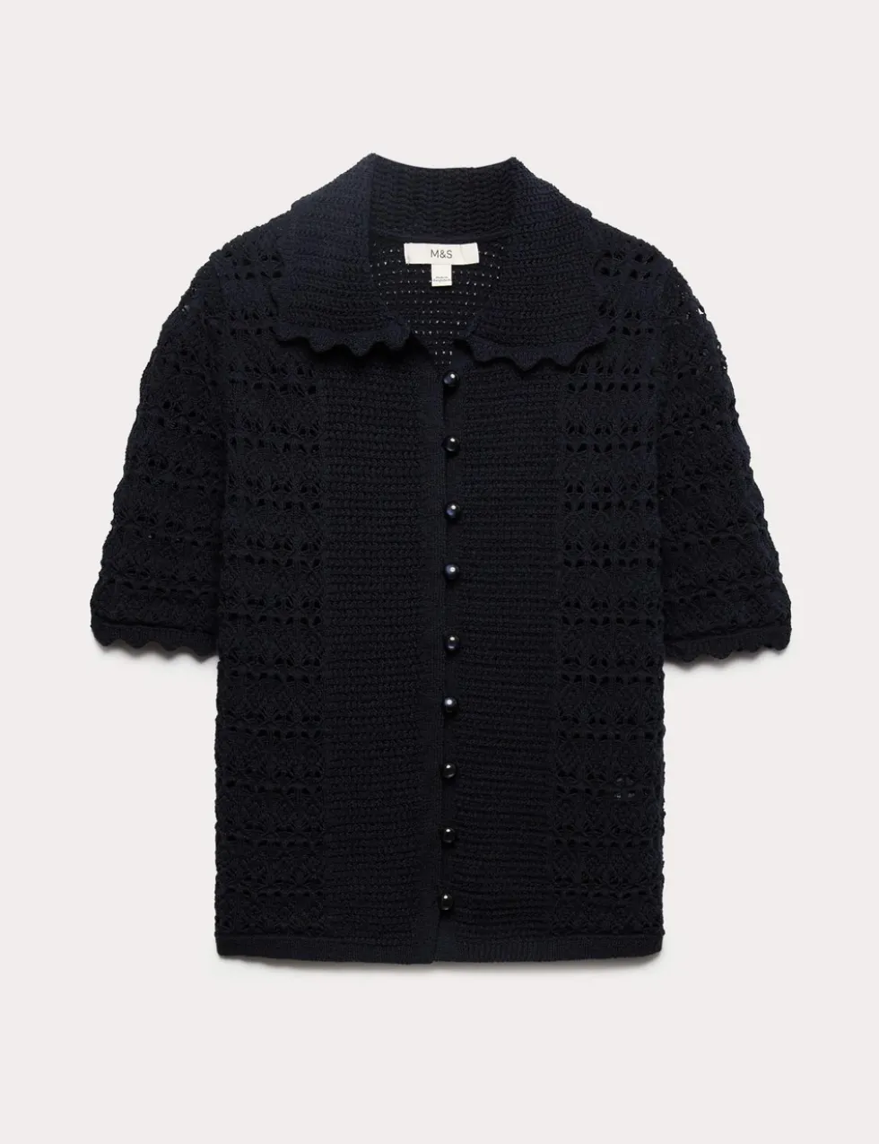 Cotton Blend Open Stitch Cardigan