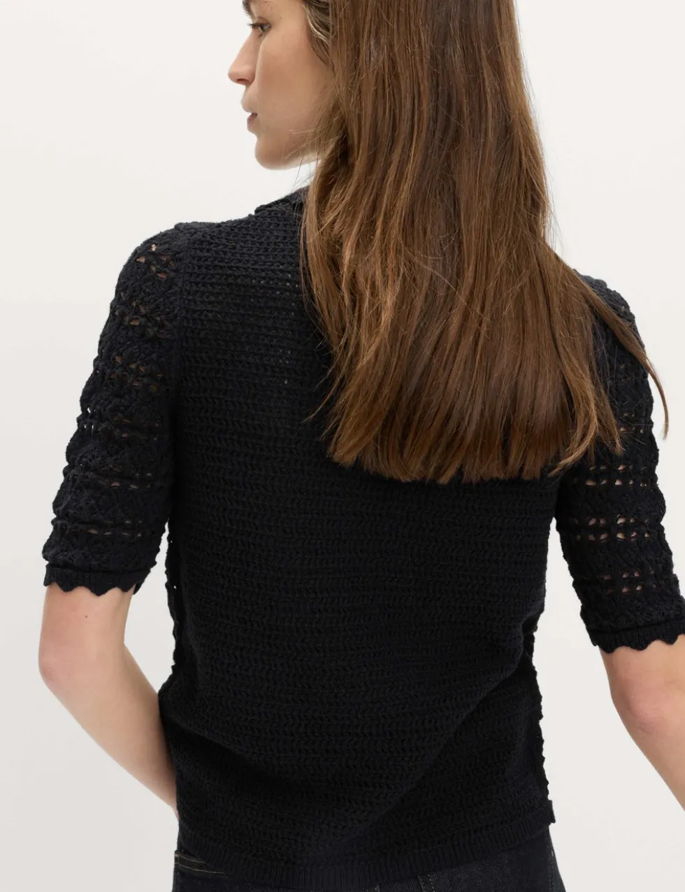 Cotton Blend Open Stitch Cardigan