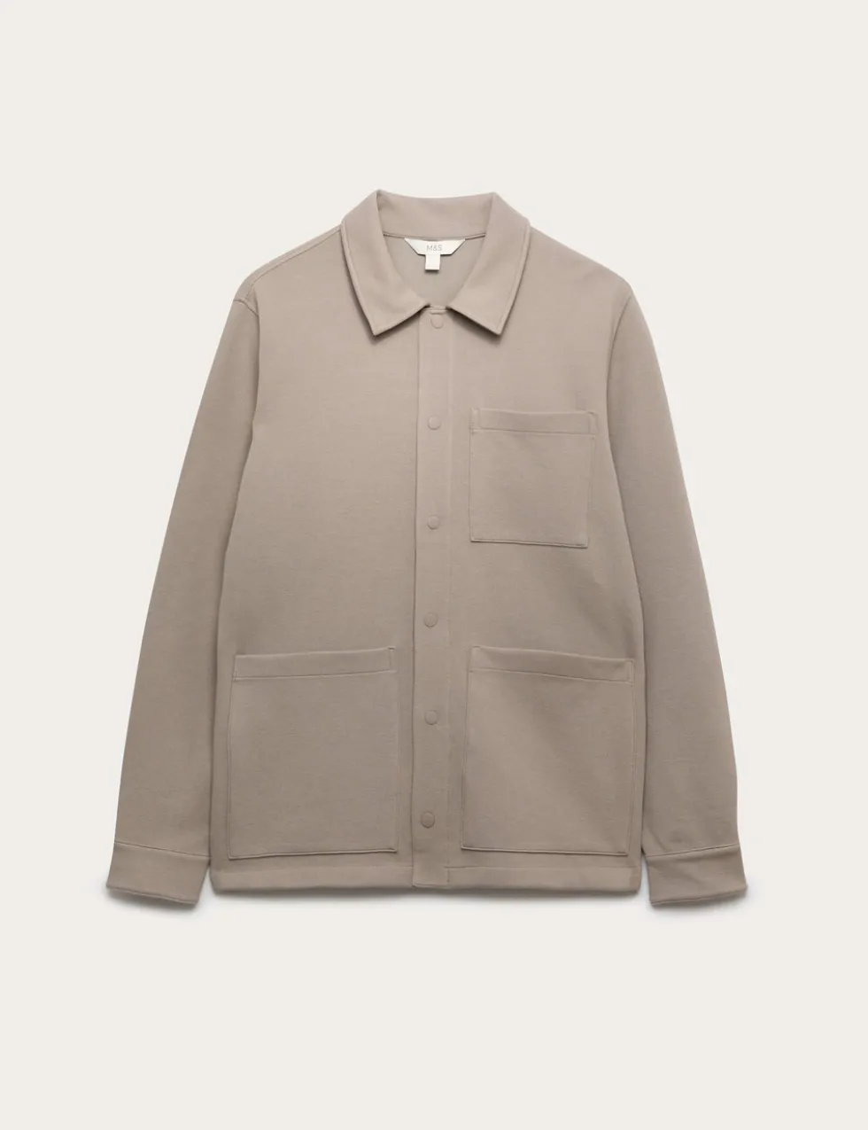 Cotton Blend Pique Overshirt