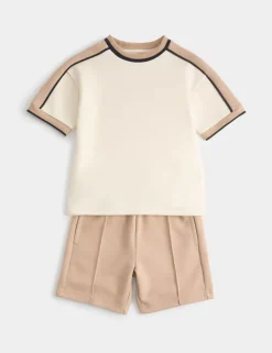 Cotton Blend Pique T-shirt & Short Outfit (2-10 Yrs)
