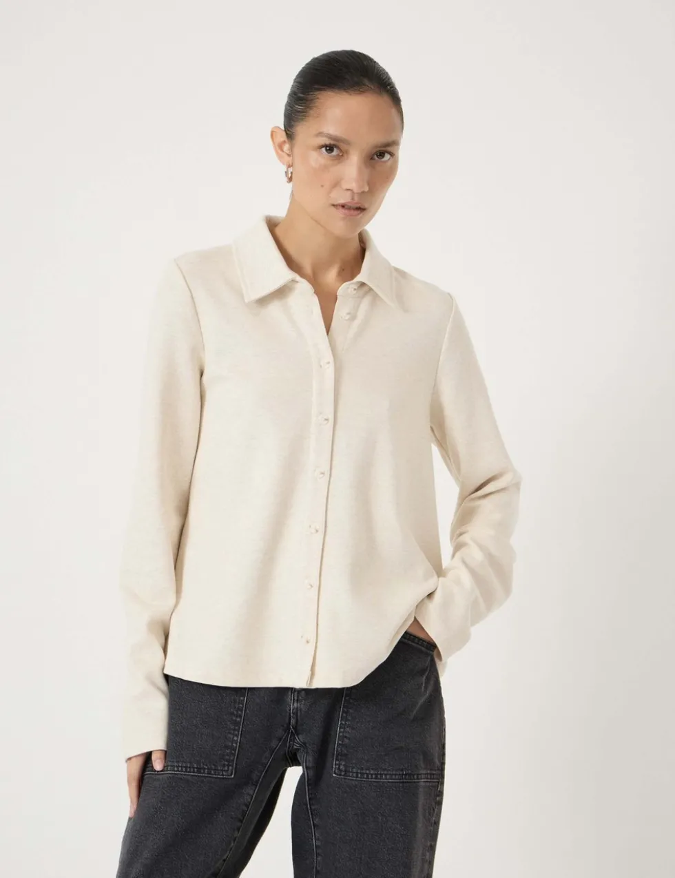Cotton Blend Polo Top