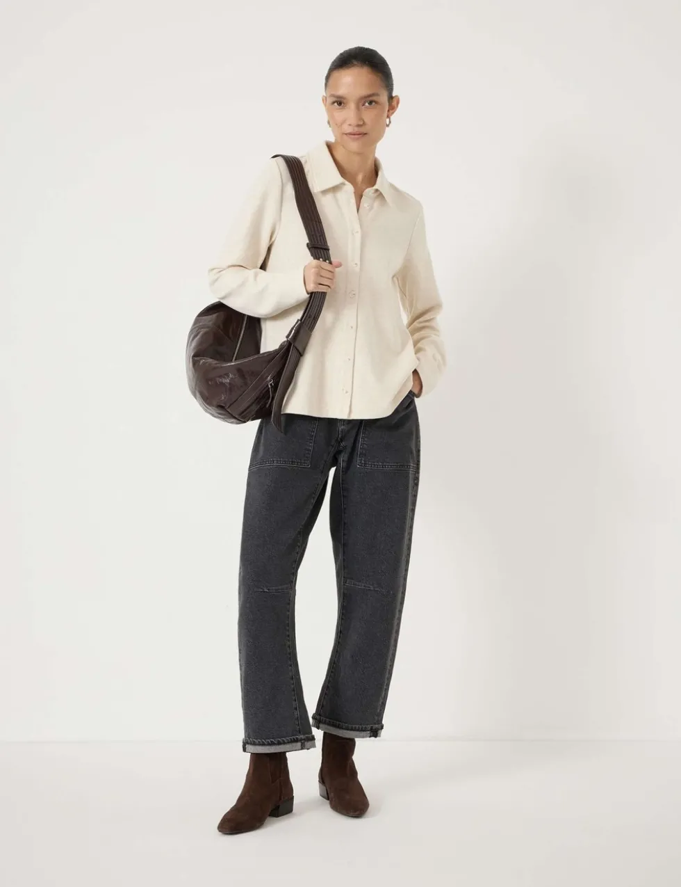 Cotton Blend Polo Top