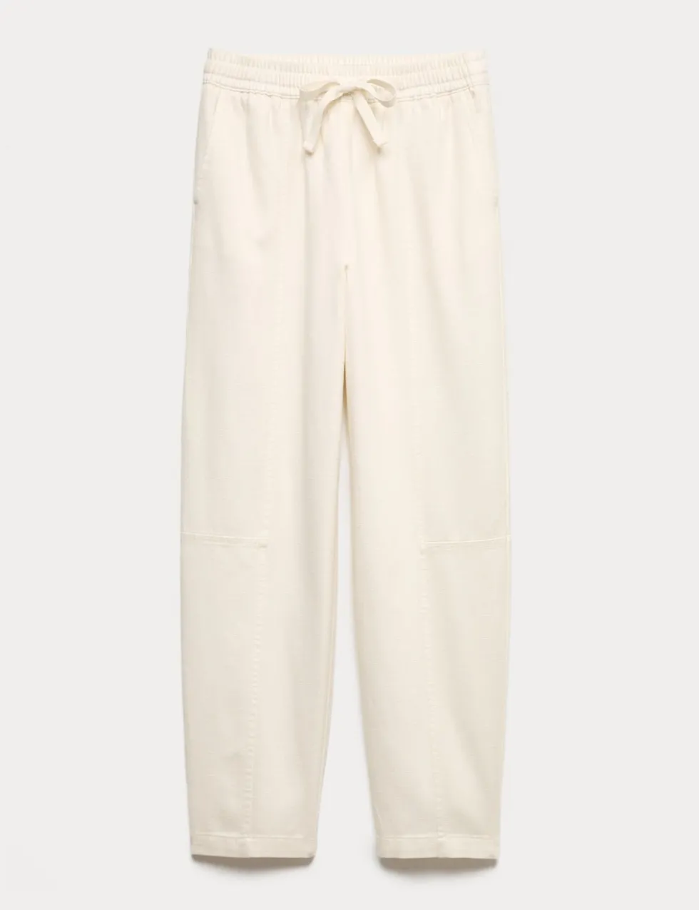 Cotton Blend Pull On Tapered Trousers