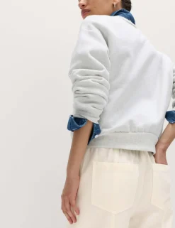 Cotton Blend Pull On Tapered Trousers