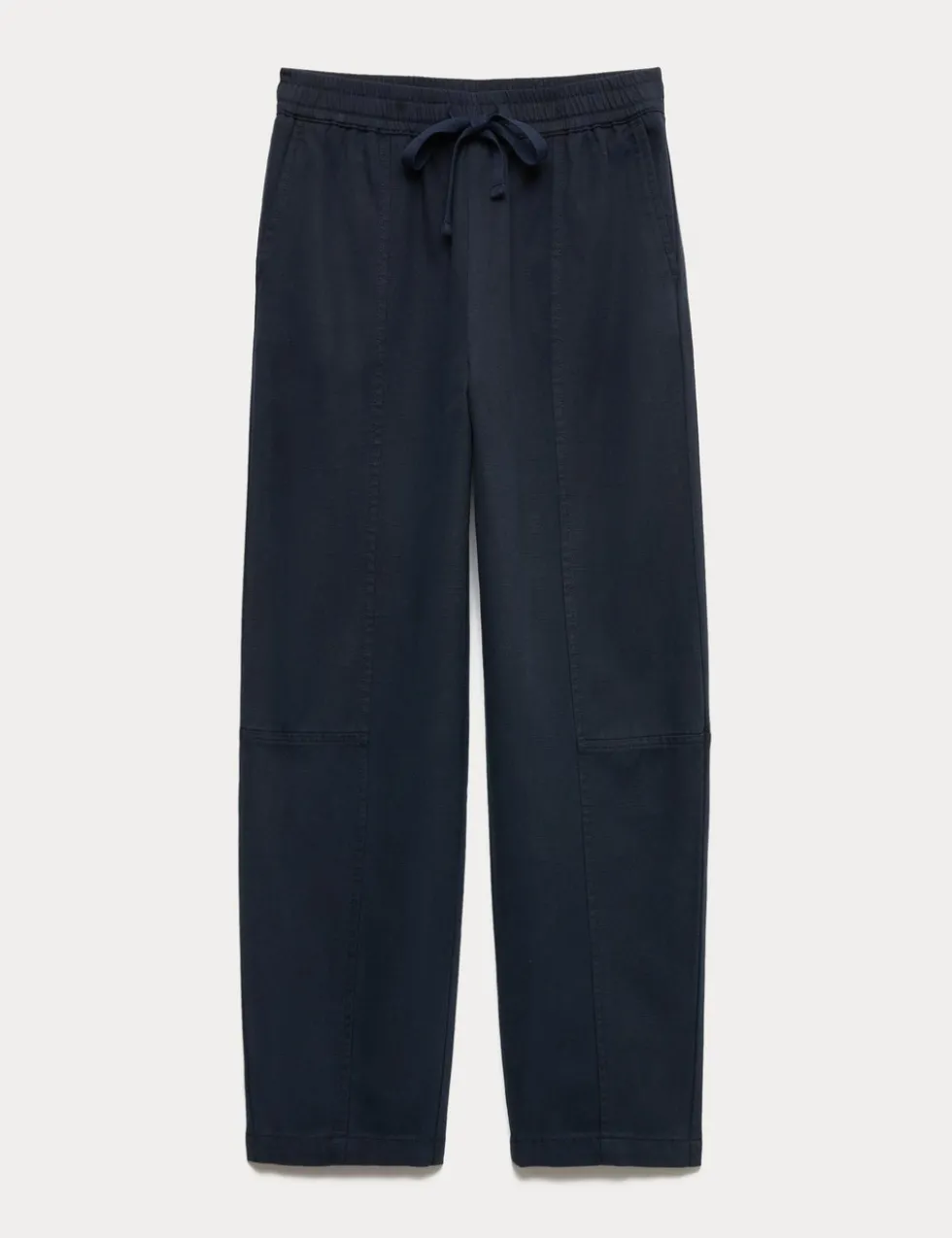 Cotton Blend Pull On Tapered Trousers