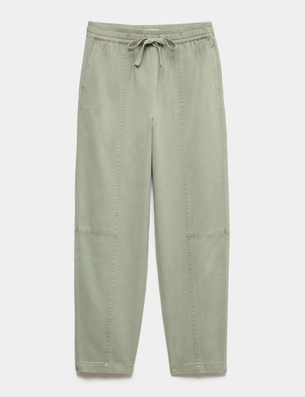 Cotton Blend Pull On Tapered Trousers