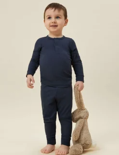 Cotton Blend Ribbed Pyjamas (0-6 Yrs)
