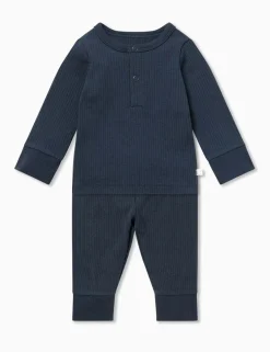 Cotton Blend Ribbed Pyjamas (0-6 Yrs)