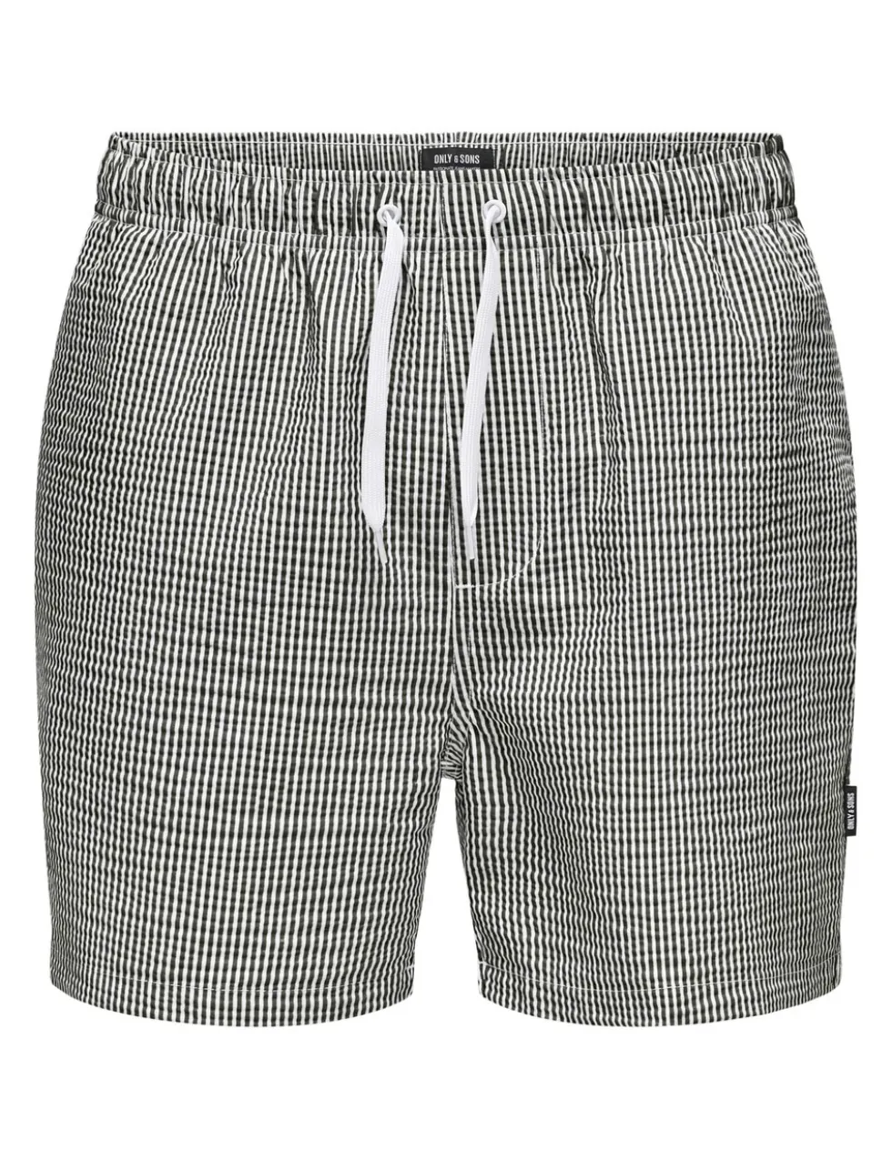 Cotton Blend Seersucker Striped Swim Shorts