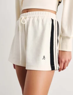 Cotton Blend Side Stripe Drawstring Shorts