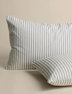 Cotton Blend Simple Stripe Bedding Set