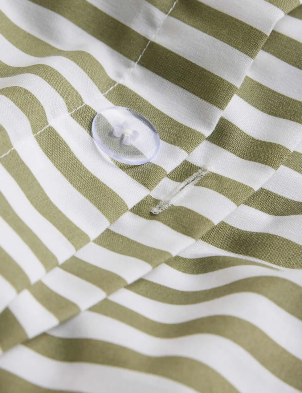 Cotton Blend Simple Stripe Bedding Set