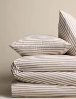 Cotton Blend Simple Stripe Bedding Set