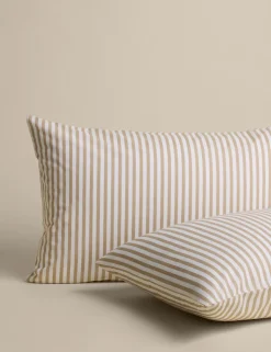 Cotton Blend Simple Stripe Bedding Set