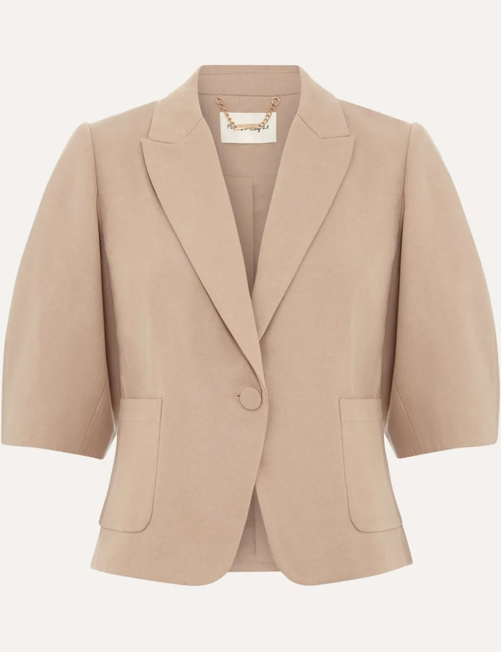 Cotton Blend Single Breasted Cropped Blazer